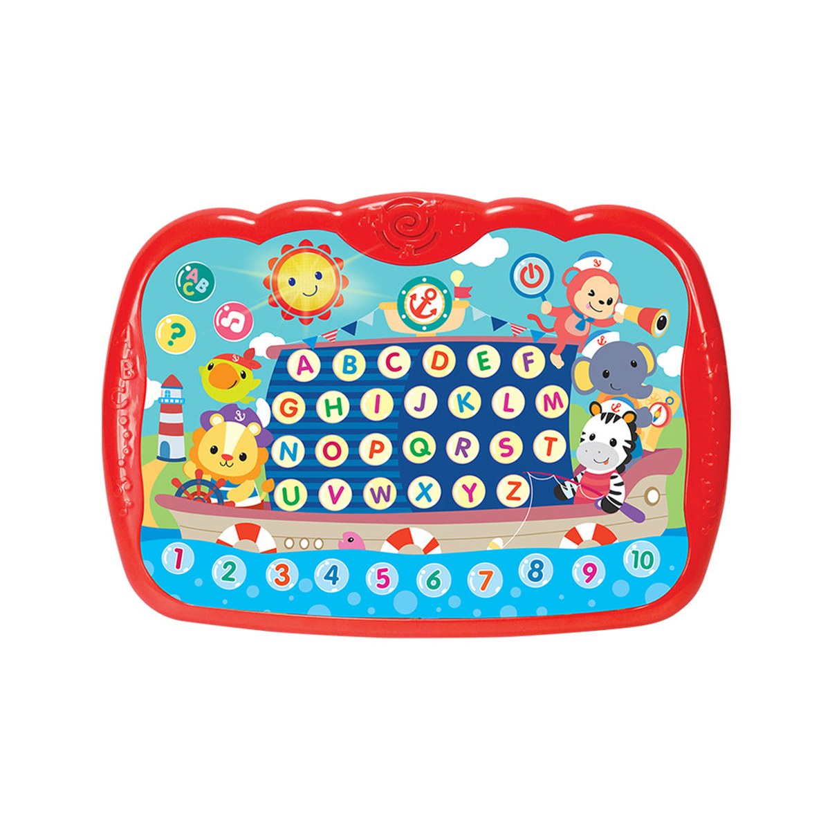 Winfun Tiny Tots tablette d'activités rouge avec alphabet et chiffres