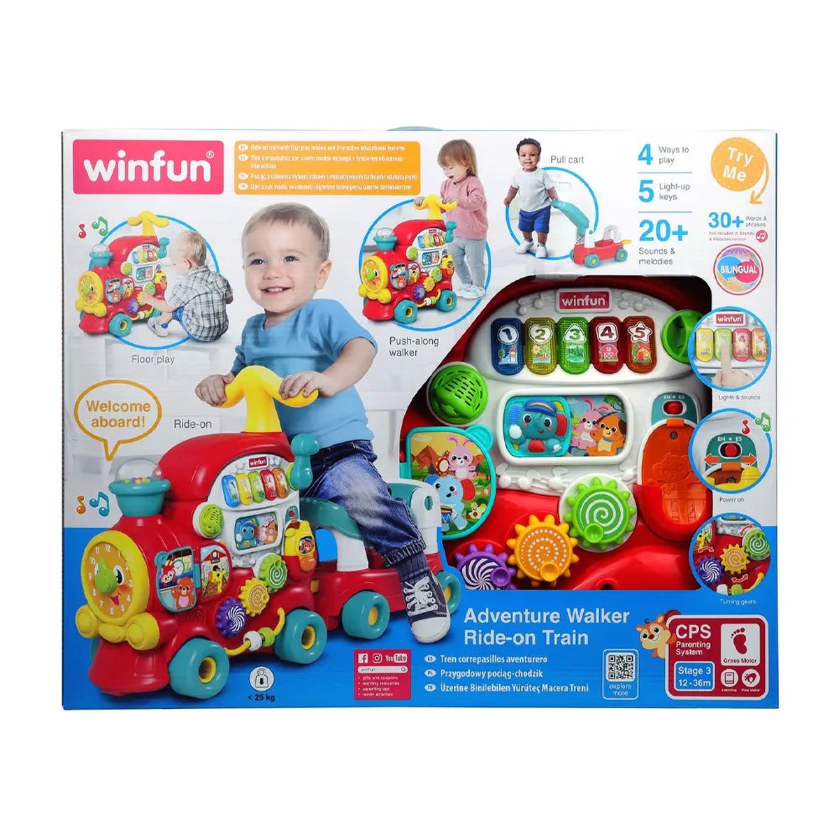 Boîte du train Winfun Adventure Walker Ride-on Train