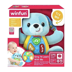 Boîte Winfun Sing 'N Learn With Me, doudou chien musical dès 3 mois