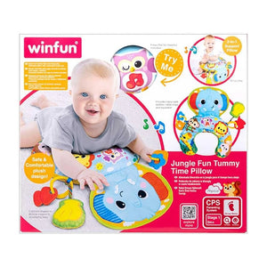 Boîte Winfun Jungle Fun Tummy Time Pillow, coussin 2 en 1 dès la naissance