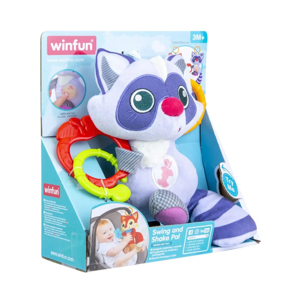 Emballage Winfun raton laveur de trois quarts avec l'encart lumières et mélodies