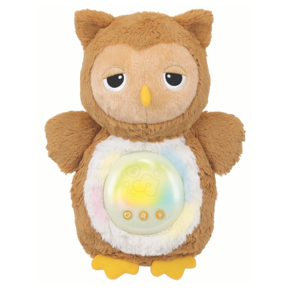 Veilleuse peluche hibou Winfun avec ventre lumineux et boutons de commande
